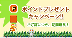 ポイントプレゼントキャンペーン!!ご好評につき、期間延長！